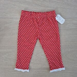 Infant 9-12 Months Red Polka Dot Baby Leggings